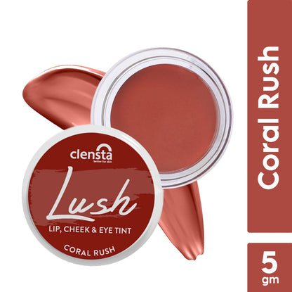 Clensta Lush & Blush Lip, Cheek & Eye Tint - Coral Crush (5gm)