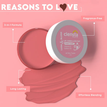 Clensta Lush & Blush Lip, Cheek & Eye Tint - Candy Cane (5gm)