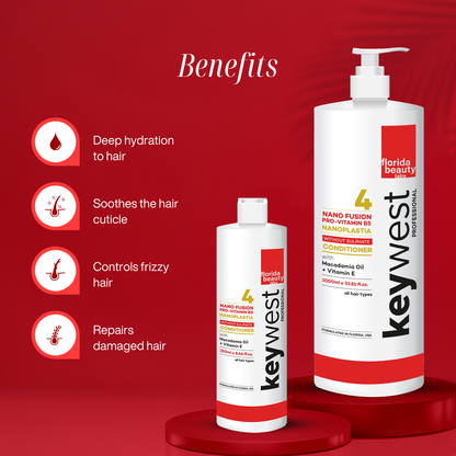 Keywest Professional Sulfate-free Conditioner with Macadamia oil and Vitamin E | For Treated Hair | 1000ml