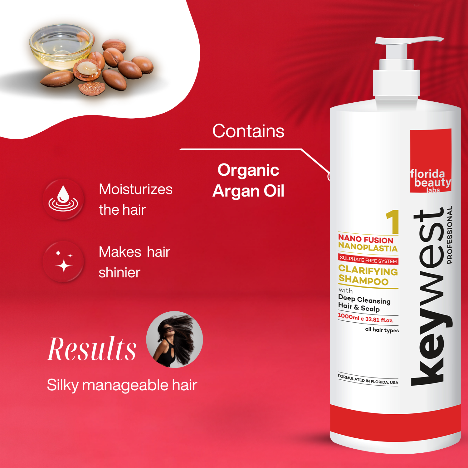 Keywest Professional Clarifying Shampoo for Deep Cleansing | Sulfate-free | 1000ml