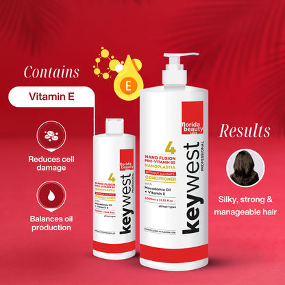 Keywest Professional Sulfate-free Conditioner with Macadamia oil and Vitamin E | For Treated Hair | 1000ml