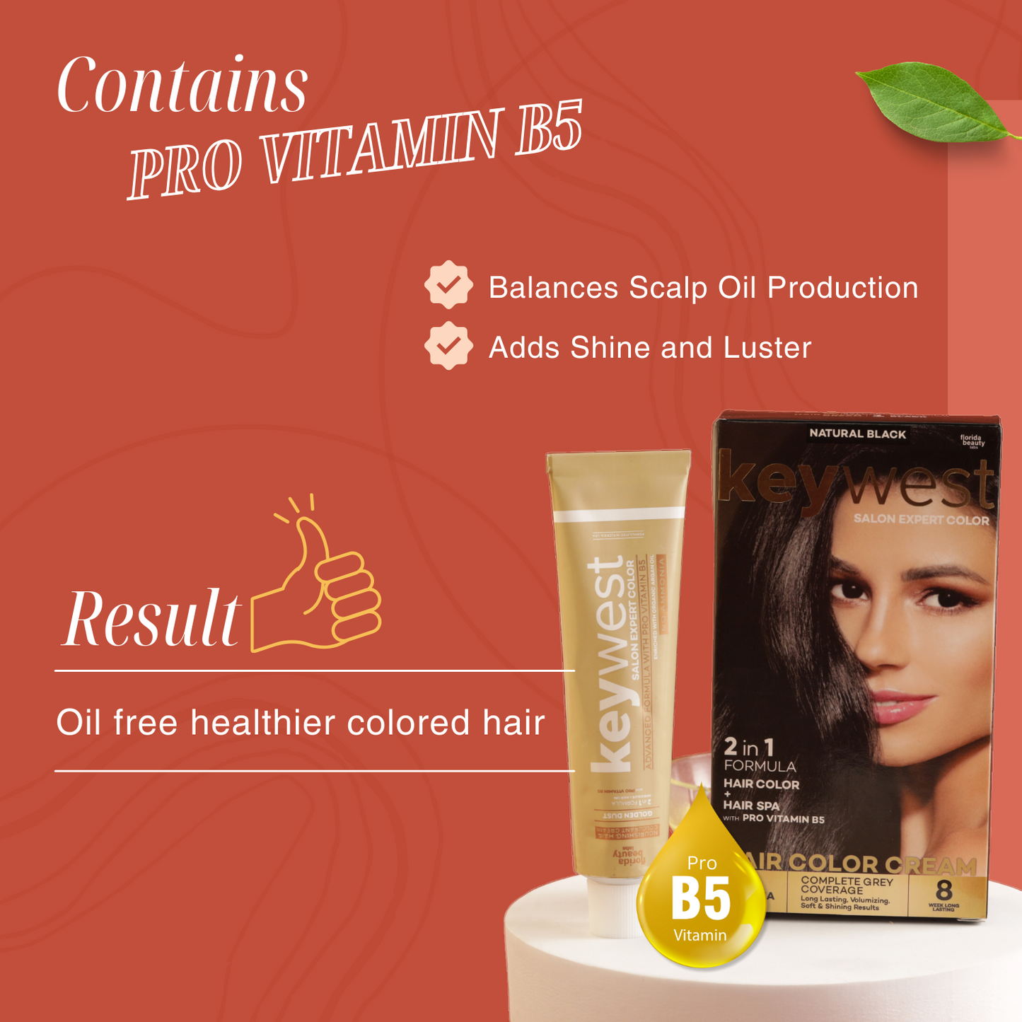 Keywest Salon Expert Hair Color Cream | Grey Coverage | No Ammonia | Pro Vitamin B5 | 130ml