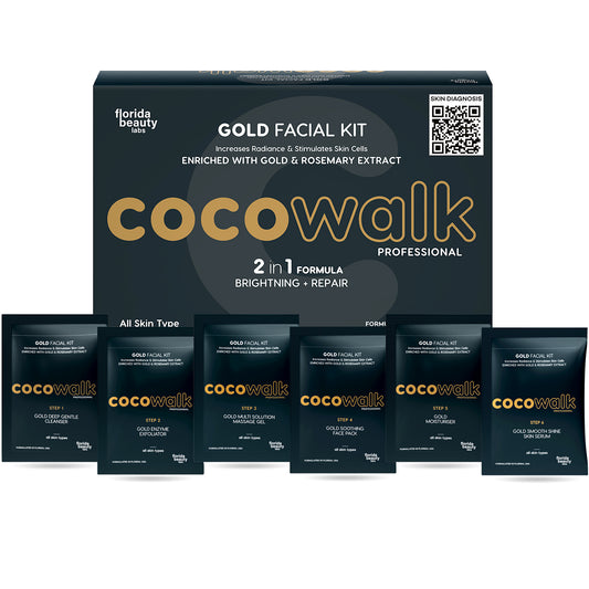 Cocowalk Professional Gold Facial Kit 60g | 2-in-1 Formulation | Brightening & Repair | Gold & Rosemary Extract.