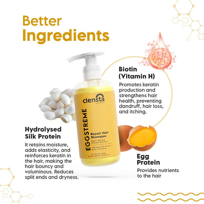 Clensta Eggstreme Repair Hair Shampoo (300 ml)