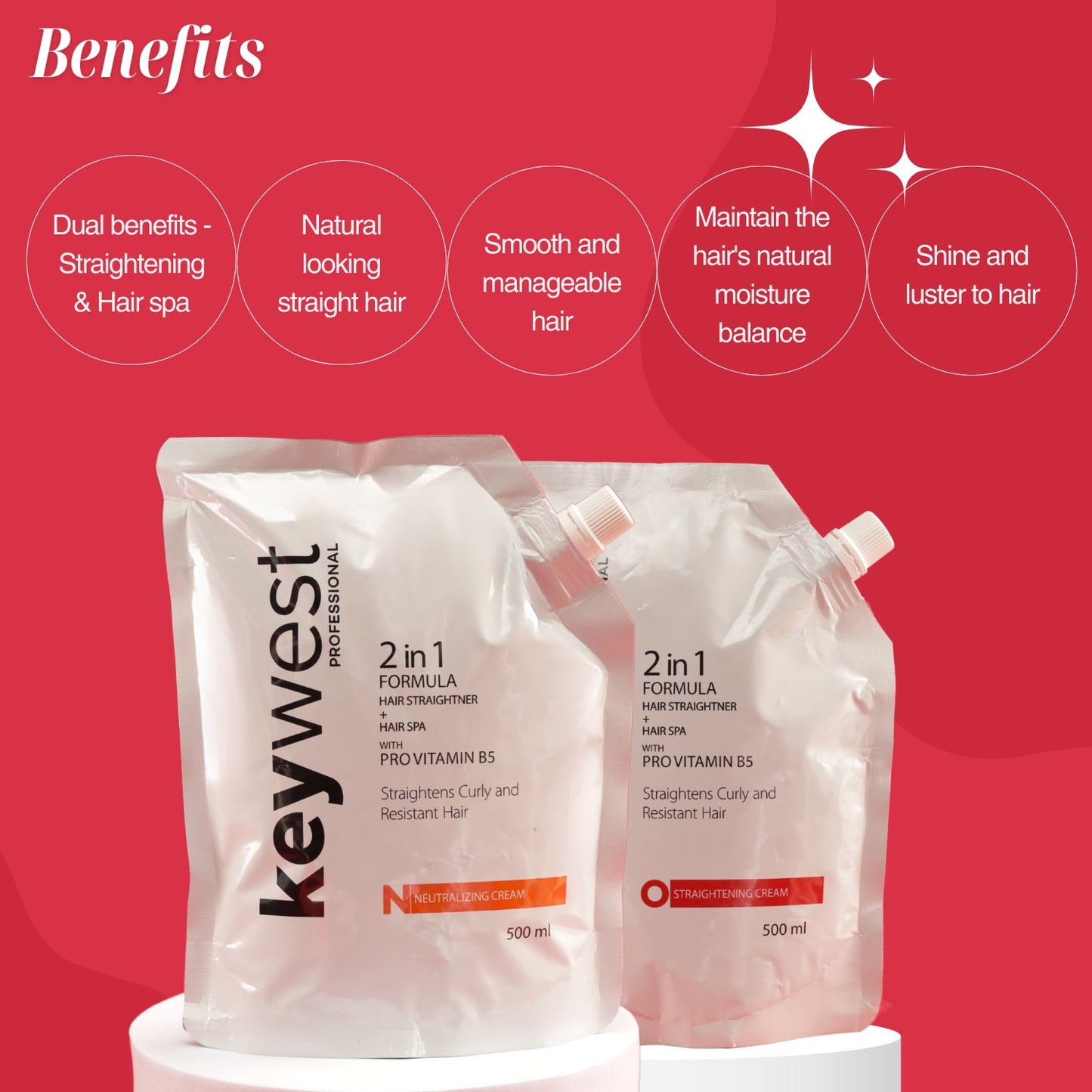 Keywest Professional Neutralizing Cream | 2-in-1 Formulation | Straightening & Spa | 500ml