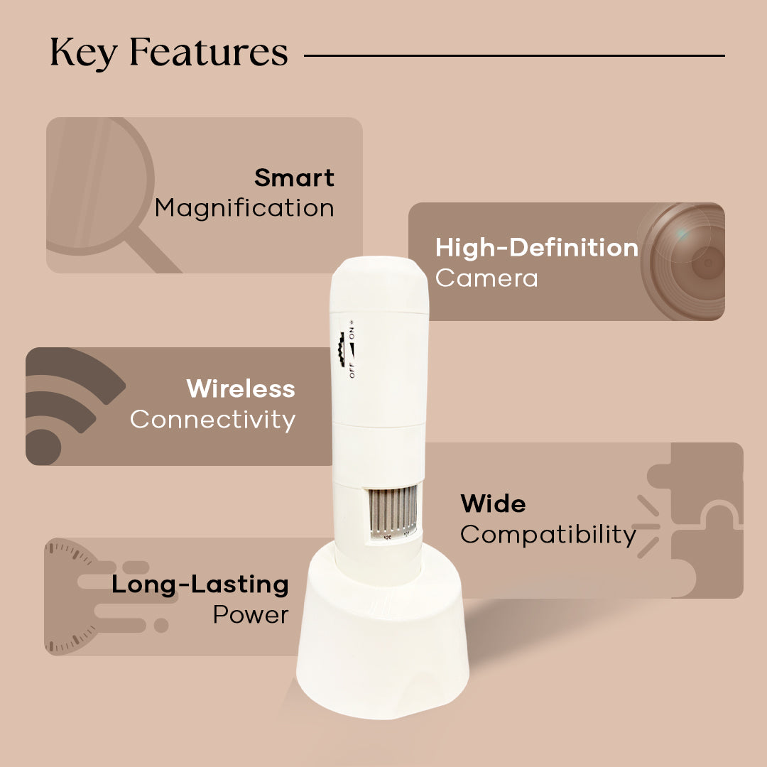 Florida Beauty Labs Smart Camera Scalp Analyzer | Smart Wireless Scalp Analyzer camera | 1000mah Battery