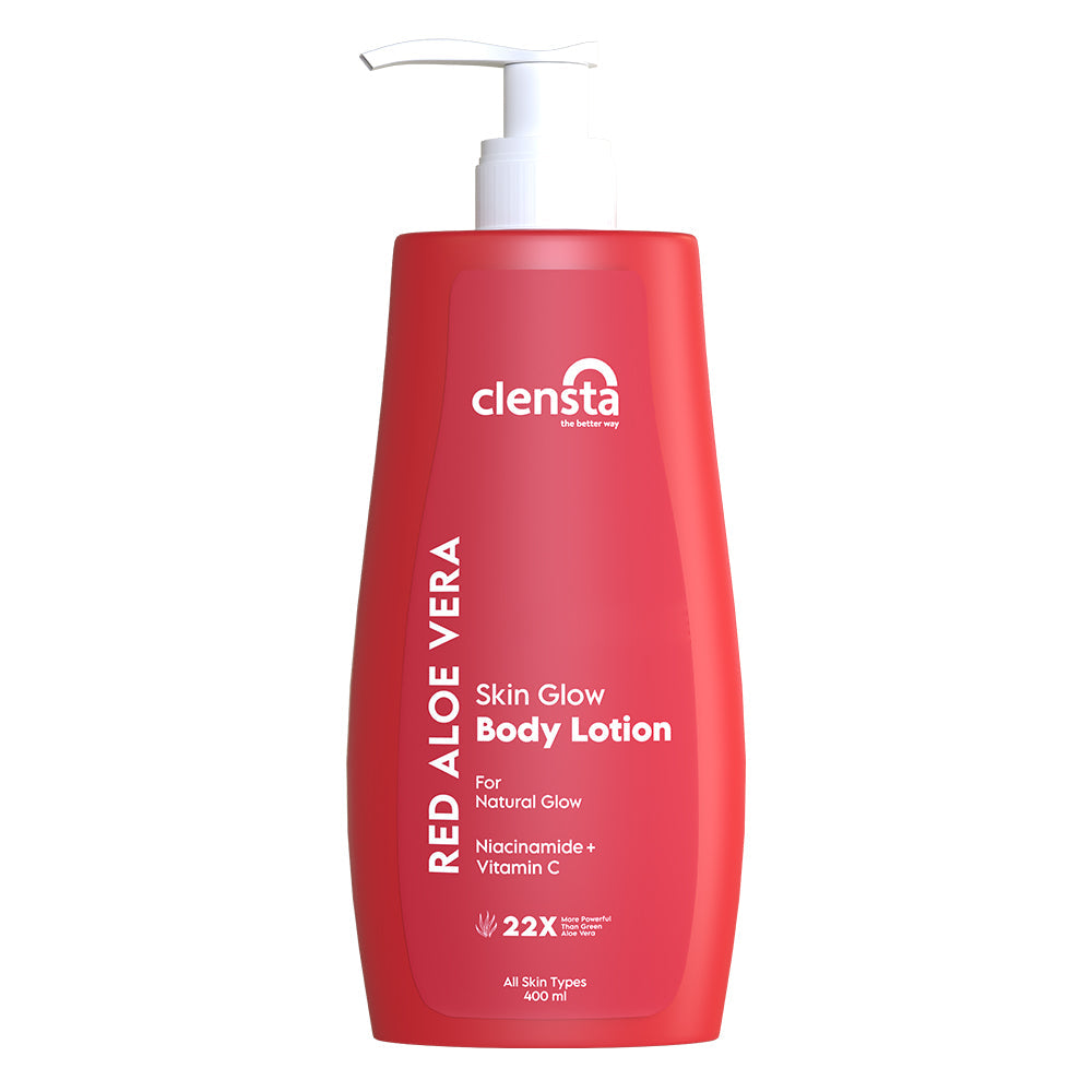 Clensta Red Aloe Vera Skin Glow Body Lotion (400 Ml + 400 Ml)