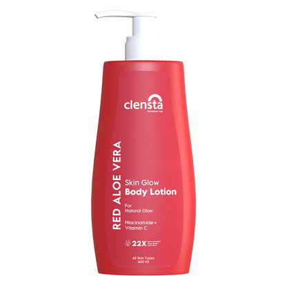 Clensta Red Aloe Vera Skin Glow Body Lotion (400ml)