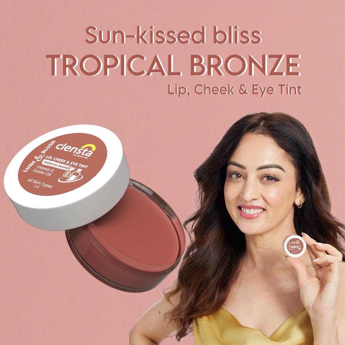 Clensta Lush Lip, Cheek & Eye Tint - Tropical Bronze 05 (5 Gm)