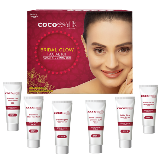 Cocowalk  Bridal Facial Kit 80g | 8 Steps | Brightening & Repair | Almond Oil & Cherry Extract.