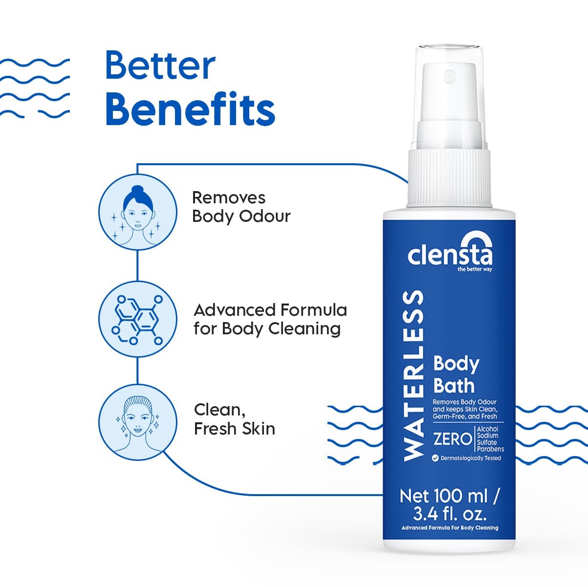 Clensta Waterless Body Bath (100ml)