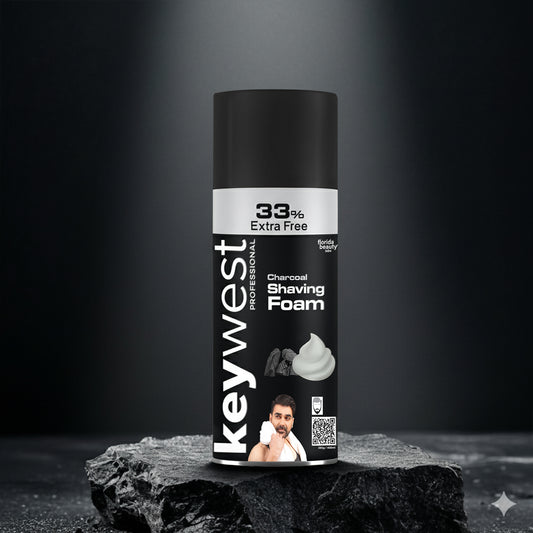 Keywest Charcoal Pre Shaving Foam for Men (385gm)