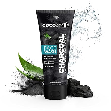 Cocowalk Charcoal Face Wash for Women Men 100gm All Skin Types | Oil Control + Anti Pollution | Removes Dirt & Deep Cleanses | Charcoal + Aloe Vera Leaf Extract