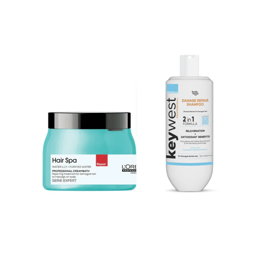 L’Oreal Professionnel Hair Spa Repairing Creambath (490gm) +Keywest Professional Damage Repair Shampoo 250ml