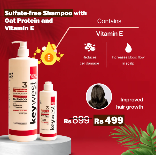 Keywest Professional Sulfate-free Shampoo with Oat Protein and Vitamin E | Home Care For Treated Hair | 250ml