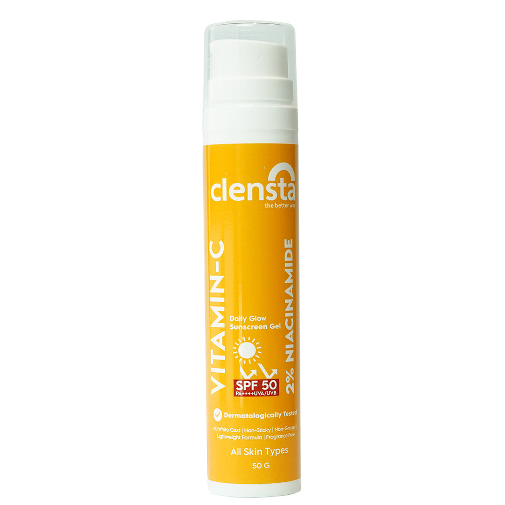 Clensta Vitamin C Daily Glow Sunscreen Gelspf 50+++ Uva/Uvb (50 Gm)